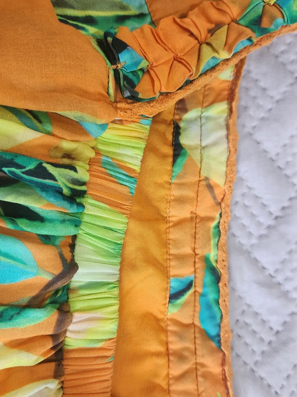 Orange Lemon-Print Peasant Blouse Farm Rio  - Womens Size Xs